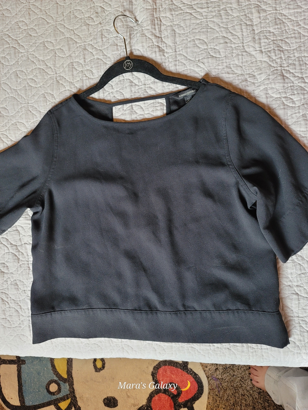 Banana Republic Black Boxy Cropped Top